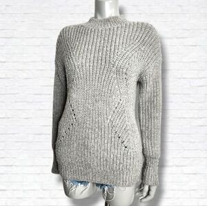 Brooks Brothers Grey Wool Mockneck Knit Sweater Size M